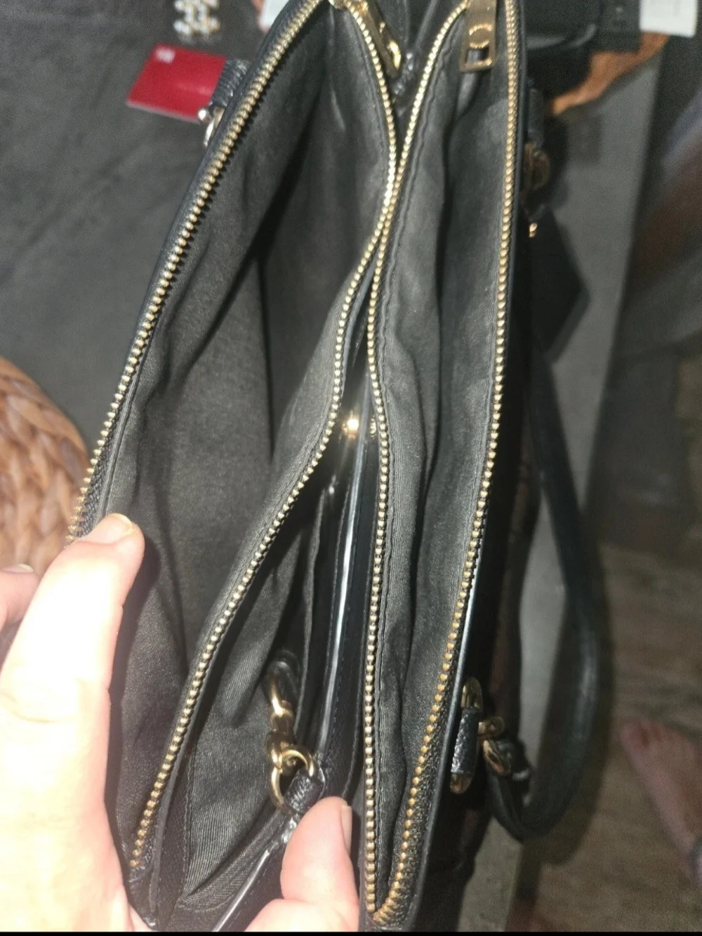 Coach Brown and Black Signature Dome Satchel with Gold Hardware
